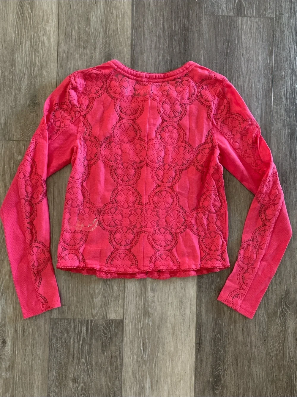 Free People Jae knit long sleeve tee NWT Rouge Cheeks Pink Red